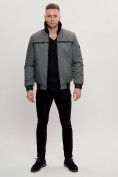 Купить Куртка классическая с мехом мужская серого цвета 2917Sr, фото 3