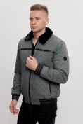 Купить Куртка классическая с мехом мужская серого цвета 2917Sr, фото 9