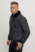 Купить Куртка классическая с мехом мужская темно-серого цвета 2917TC, фото 10
