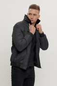 Купить Куртка классическая с мехом мужская темно-серого цвета 2917TC, фото 5