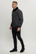 Купить Куртка классическая с мехом мужская темно-серого цвета 2917TC, фото 3
