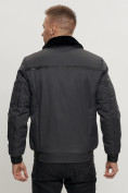 Купить Куртка классическая с мехом мужская темно-серого цвета 2917TC, фото 6