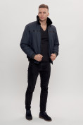 Купить Куртка классическая с мехом мужская темно-синего цвета 2917TS, фото 6