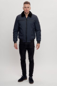 Купить Куртка классическая с мехом мужская темно-синего цвета 2917TS, фото 9