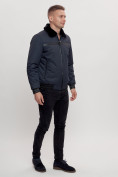 Купить Куртка классическая с мехом мужская темно-синего цвета 2917TS, фото 2