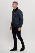 Купить Куртка классическая с мехом мужская темно-синего цвета 2917TS, фото 3