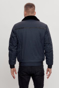 Купить Куртка классическая с мехом мужская темно-синего цвета 2917TS, фото 5