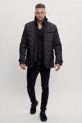 Купить Куртка классическая с мехом мужская черного цвета 2965Ch, фото 2
