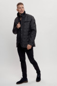 Купить Куртка классическая с мехом мужская черного цвета 2965Ch, фото 3