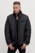 Купить Куртка классическая с мехом мужская черного цвета 2965Ch, фото 4