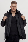 Купить Куртка классическая с мехом мужская черного цвета 2965Ch, фото 6