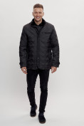 Купить Куртка классическая с мехом мужская черного цвета 2965Ch, фото 14
