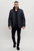 Купить Куртка классическая с мехом мужская темно-синего цвета 2965TS, фото 2