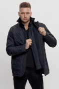 Купить Куртка классическая с мехом мужская темно-синего цвета 2965TS, фото 3