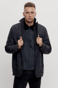 Купить Куртка классическая с мехом мужская темно-синего цвета 2965TS, фото 4