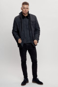 Купить Куртка классическая с мехом мужская темно-синего цвета 2965TS, фото 5