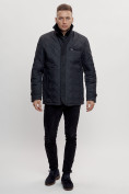 Купить Куртка классическая с мехом мужская темно-синего цвета 2965TS, фото 6