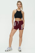 Купить Спортивные шорты женские бордового цвета 3006Bo, фото 3