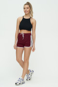 Купить Спортивные шорты женские бордового цвета 3008Bo, фото 5