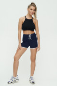 Купить Спортивные шорты женские темно-синего цвета 3010TS, фото 2