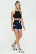 Купить Спортивные шорты женские темно-синего цвета 3010TS, фото 3