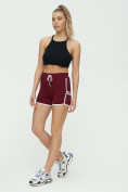 Купить Спортивные шорты женские бордового цвета 3010Bo, фото 4