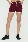 Купить Спортивные шорты женские бордового цвета 3019Bo