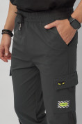 Купить Брюки джоггеры спортивные с карманами мужские болотного цвета 3073Bt, фото 12