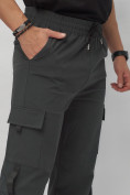 Купить Брюки джоггеры спортивные с карманами мужские болотного цвета 3073Bt, фото 14