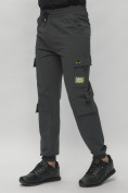 Купить Брюки джоггеры спортивные с карманами мужские болотного цвета 3073Bt, фото 9