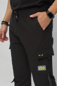 Купить Брюки джоггеры спортивные с карманами мужские черного цвета 3073Ch, фото 11