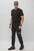Купить Брюки джоггеры спортивные с карманами мужские черного цвета 3073Ch, фото 2