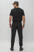 Купить Брюки джоггеры спортивные с карманами мужские черного цвета 3073Ch, фото 4