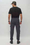Купить Брюки джоггеры спортивные с карманами мужские темно-серого цвета 3073TC, фото 4