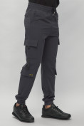 Купить Брюки джоггеры спортивные с карманами мужские темно-серого цвета 3073TC, фото 8