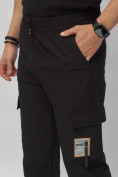 Купить Брюки джоггеры спортивные с карманами мужские черного цвета 3075Ch, фото 11
