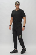 Купить Брюки джоггеры спортивные с карманами мужские черного цвета 3075Ch, фото 2