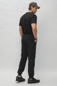 Купить Брюки джоггеры спортивные с карманами мужские черного цвета 3075Ch, фото 5