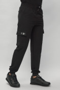 Купить Брюки джоггеры спортивные с карманами мужские черного цвета 3075Ch, фото 9