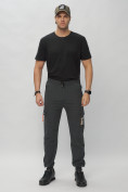 Купить Брюки джоггеры спортивные с карманами мужские темно-серого цвета 3075TC
