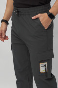 Купить Брюки джоггеры спортивные с карманами мужские темно-серого цвета 3075TC, фото 13