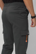 Купить Брюки джоггеры спортивные с карманами мужские темно-серого цвета 3075TC, фото 16
