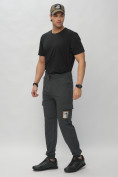 Купить Брюки джоггеры спортивные с карманами мужские темно-серого цвета 3075TC, фото 2