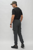 Купить Брюки джоггеры спортивные с карманами мужские темно-серого цвета 3075TC, фото 5