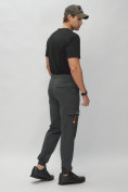 Купить Брюки джоггеры спортивные с карманами мужские темно-серого цвета 3075TC, фото 6