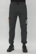 Купить Брюки джоггеры спортивные с карманами мужские темно-серого цвета 3075TC, фото 7