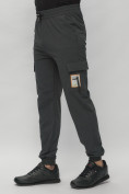Купить Брюки джоггеры спортивные с карманами мужские темно-серого цвета 3075TC, фото 8