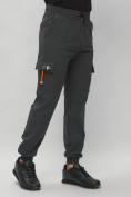 Купить Брюки джоггеры спортивные с карманами мужские темно-серого цвета 3075TC, фото 9