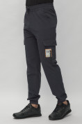 Купить Брюки джоггеры спортивные с карманами мужские темно-синего цвета 3075TS, фото 7