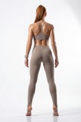 Купить Легинсы со штрипками бифлекс женские бежевого цвета 307_1B, фото 14